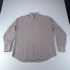 Ermenegildo Zegna Dress Shirt Mens Large Checkered Multicolor‎ Cotton Wool